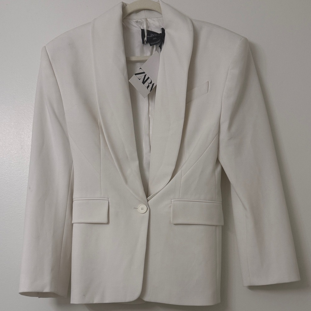 Zara Women's Cream Blazer Jacket